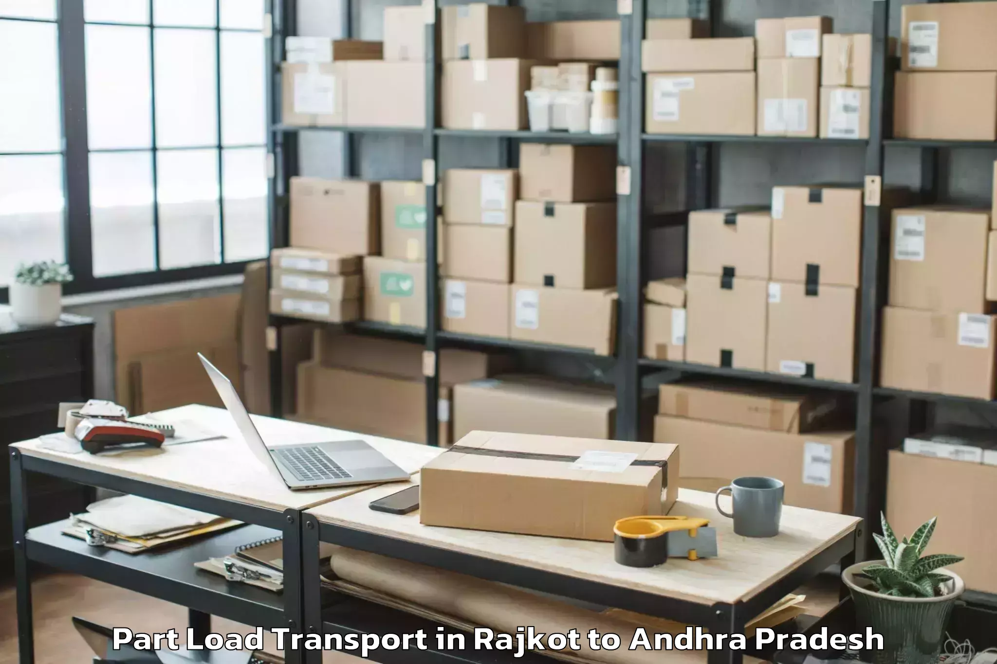 Book Rajkot to Vajrapukotturu Part Load Transport Online